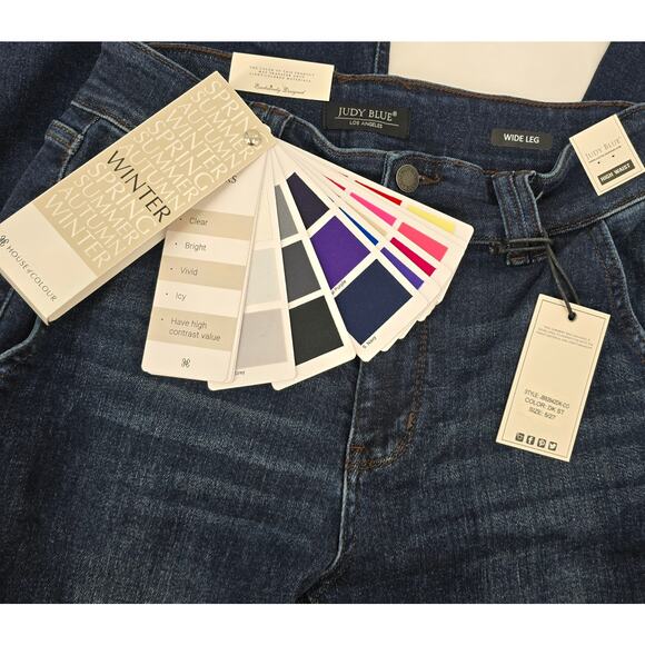 Judy Blue “Alana” High Waist Wide Leg Jeans – Dark Wash 5/27 - Picture 3 of 6